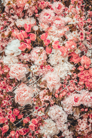 Bunch of flowers background textureの写真素材