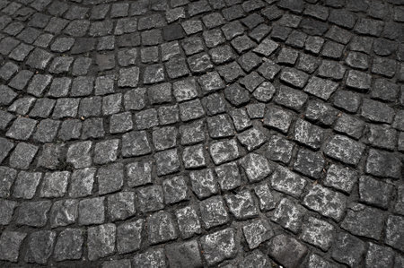Background of old cobblestone pavement.の写真素材