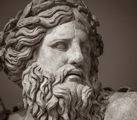 The ancient marble portrait of man with beard.の写真素材