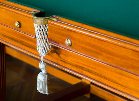 Close-up of billiard vintage pocket.