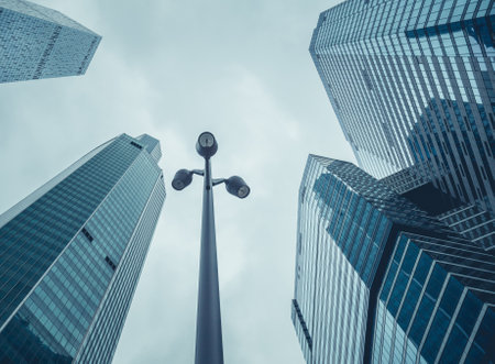 Moscow, Russia - September 13, 2016: Modern glass skyscrapers in the Business center Moscow-city.のeditorial素材