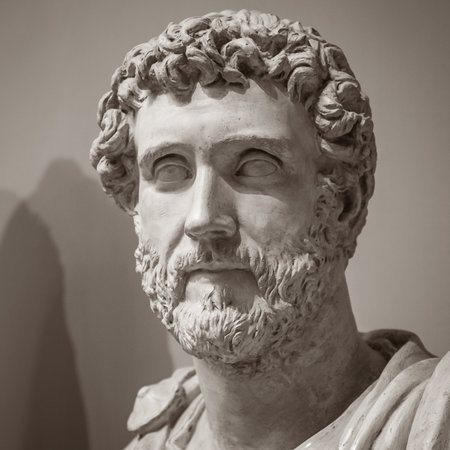 The ancient marble portrait bust.の写真素材