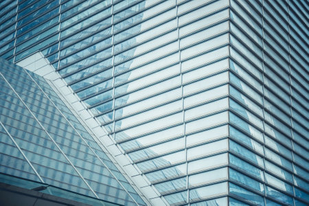 Moscow, Russia - September 13, 2016: Modern glass skyscraper buildings in the Business center.のeditorial素材