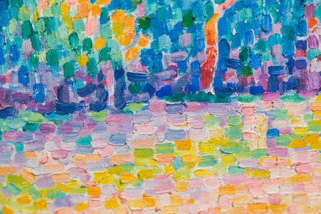 Background image of bright oil-paint palette.の写真素材