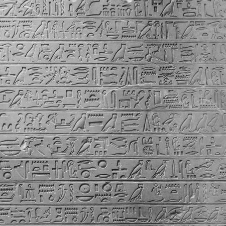 Ancient egyptian hieroglyphs on the wall.の写真素材