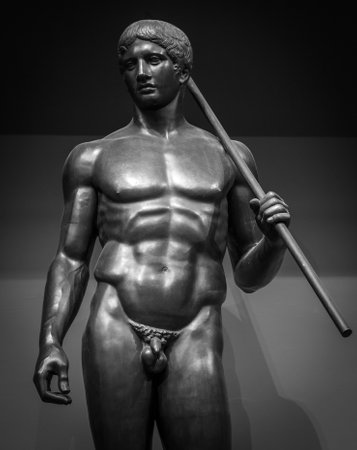 Human perfect body Ancient male statueの写真素材