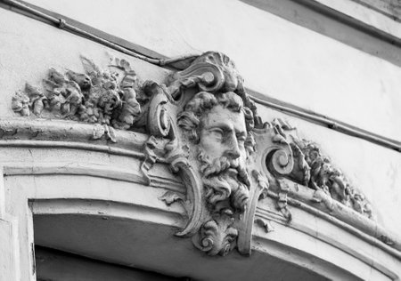 The ancient marble portrait of man with beardの写真素材