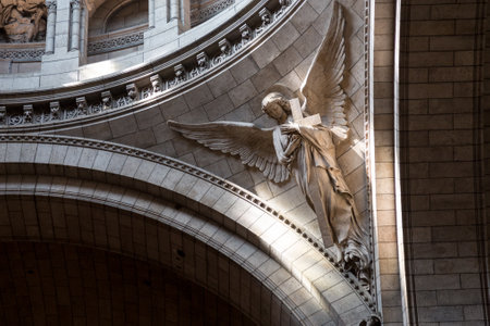 Paris, France, March 26, 2017: Interior of Roman Catholic church and minor basilica Sacre-Coeurのeditorial素材