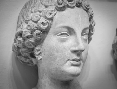 White marble head of young womanの写真素材