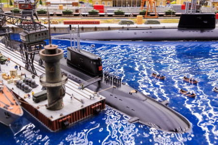 Saint Petersburg, Russia - May 13, 2017: Fragment Big Grand Maket Russia. Grand Maket Russia the worlds largest model of Russia from Kaliningrad to the Far Eastのeditorial素材