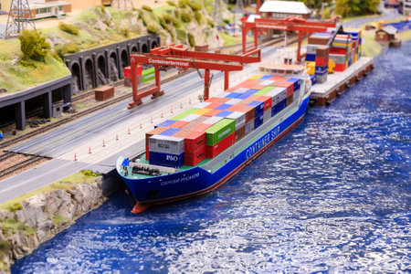 Saint Petersburg, Russia - May 13, 2017: Fragment Big Grand Maket Russia. Grand Maket Russia the worlds largest model of Russia from Kaliningrad to the Far Eastのeditorial素材