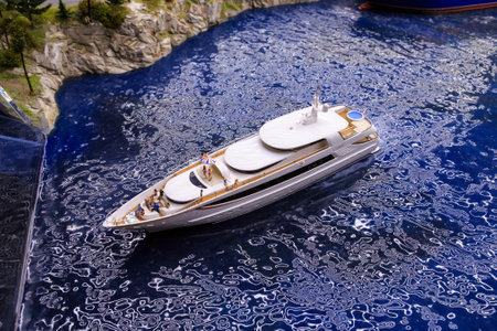 Saint Petersburg, Russia - May 13, 2017: Fragment Big Grand Maket Russia. Grand Maket Russia the worlds largest model of Russia from Kaliningrad to the Far Eastのeditorial素材