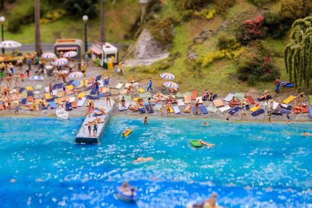 Saint Petersburg, Russia - May 13, 2017: Fragment Big Grand Maket Russia. Grand Maket Russia the worlds largest model of Russia from Kaliningrad to the Far Eastのeditorial素材