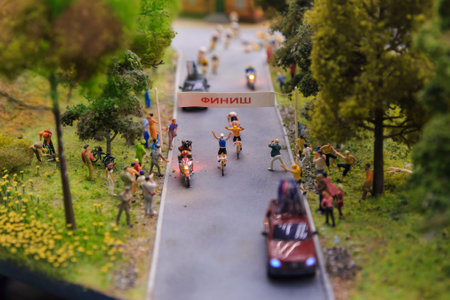 Saint Petersburg, Russia - May 13, 2017: Fragment Big Grand Maket Russia. Grand Maket Russia the worlds largest model of Russia from Kaliningrad to the Far Eastのeditorial素材