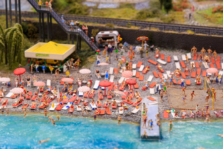 Saint Petersburg, Russia - May 13, 2017: Fragment Big Grand Maket Russia. Grand Maket Russia the worlds largest model of Russia from Kaliningrad to the Far Eastのeditorial素材