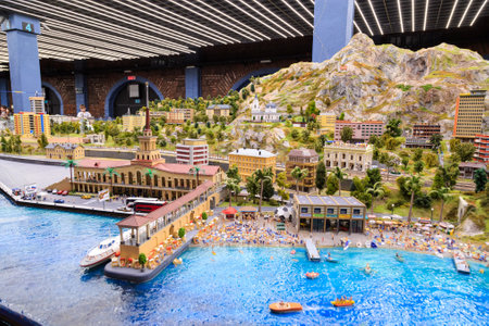 Saint Petersburg, Russia - May 13, 2017: Fragment Big Grand Maket Russia. Grand Maket Russia the worlds largest model of Russia from Kaliningrad to the Far Eastのeditorial素材