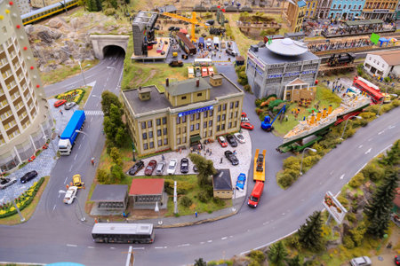 Saint Petersburg, Russia - May 13, 2017: Fragment Big Grand Maket Russia. Grand Maket Russia the worlds largest model of Russia from Kaliningrad to the Far Eastのeditorial素材