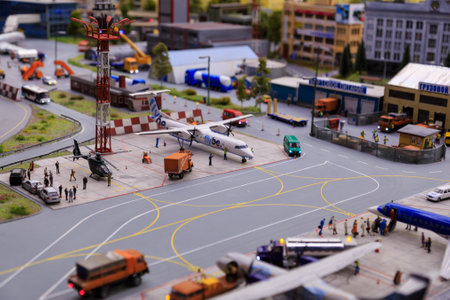 Saint Petersburg, Russia - May 13, 2017: Fragment Big Grand Maket Russia. Grand Maket Russia the worlds largest model of Russia from Kaliningrad to the Far Eastのeditorial素材