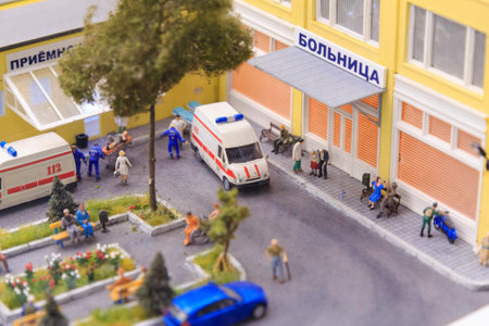 Saint Petersburg, Russia - May 13, 2017: Fragment Big Grand Maket Russia. Grand Maket Russia the worlds largest model of Russia from Kaliningrad to the Far Eastのeditorial素材