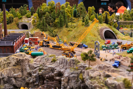 Saint Petersburg, Russia - May 13, 2017: Fragment Big Grand Maket Russia. Grand Maket Russia the worlds largest model of Russia from Kaliningrad to the Far Eastのeditorial素材