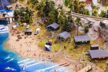 Saint Petersburg, Russia - May 13, 2017: Fragment Big Grand Maket Russia. Grand Maket Russia the worlds largest model of Russia from Kaliningrad to the Far Eastのeditorial素材