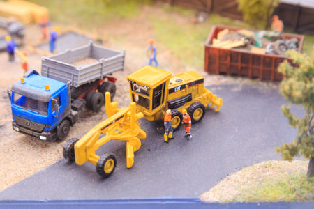 Saint Petersburg, Russia - May 13, 2017: Fragment Big Grand Maket Russia. Grand Maket Russia the worlds largest model of Russia from Kaliningrad to the Far Eastのeditorial素材