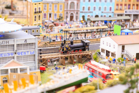 Saint Petersburg, Russia - May 13, 2017: Fragment Big Grand Maket Russia. Grand Maket Russia the worlds largest model of Russia from Kaliningrad to the Far Eastのeditorial素材
