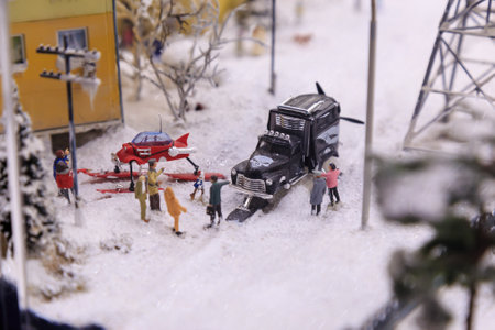 Saint Petersburg, Russia - May 13, 2017: Fragment Big Grand Maket Russia. Grand Maket Russia the worlds largest model of Russia from Kaliningrad to the Far Eastのeditorial素材