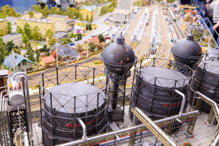 Saint Petersburg, Russia - May 13, 2017: Fragment Big Grand Maket Russia. Grand Maket Russia the worlds largest model of Russia from Kaliningrad to the Far Eastのeditorial素材