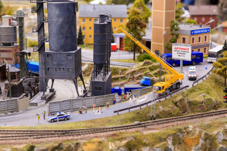 Saint Petersburg, Russia - May 13, 2017: Fragment Big Grand Maket Russia. Grand Maket Russia the worlds largest model of Russia from Kaliningrad to the Far Eastのeditorial素材