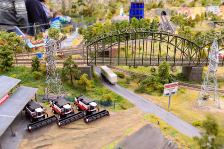 Saint Petersburg, Russia - May 13, 2017: Fragment Big Grand Maket Russia. Grand Maket Russia the worlds largest model of Russia from Kaliningrad to the Far Eastのeditorial素材