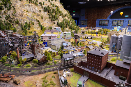 Saint Petersburg, Russia - May 13, 2017: Fragment Big Grand Maket Russia. Grand Maket Russia the worlds largest model of Russia from Kaliningrad to the Far Eastのeditorial素材