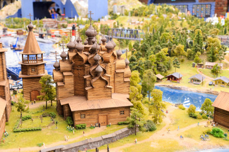 Saint Petersburg, Russia - May 13, 2017: Fragment Big Grand Maket Russia. Grand Maket Russia the worlds largest model of Russia from Kaliningrad to the Far Eastのeditorial素材