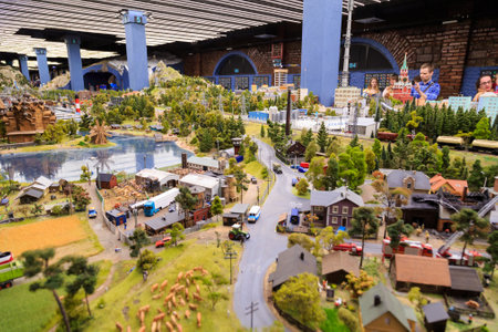 Saint Petersburg, Russia - May 13, 2017: Fragment Big Grand Maket Russia. Grand Maket Russia the worlds largest model of Russia from Kaliningrad to the Far Eastのeditorial素材