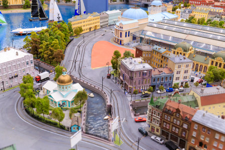 Saint Petersburg, Russia - May 13, 2017: Fragment Big Grand Maket Russia. Grand Maket Russia the worlds largest model of Russia from Kaliningrad to the Far Eastのeditorial素材