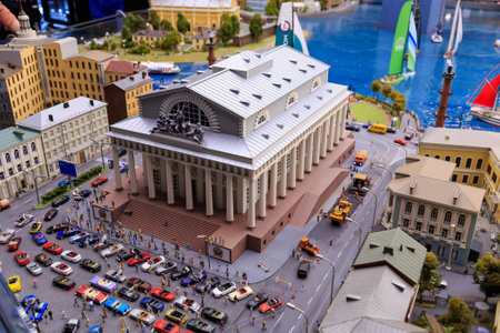 Saint Petersburg, Russia - May 13, 2017: Fragment Big Grand Maket Russia. Grand Maket Russia the worlds largest model of Russia from Kaliningrad to the Far Eastのeditorial素材