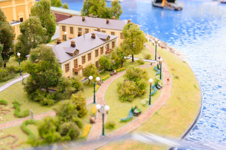 Saint Petersburg, Russia - May 13, 2017: Fragment Big Grand Maket Russia. Grand Maket Russia the worlds largest model of Russia from Kaliningrad to the Far Eastのeditorial素材