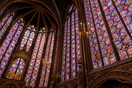 Paris, France, April 1, 2017: The Sainte Chapelle Holy Chapel in Paris, France.のeditorial素材