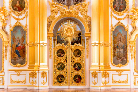 Saint Petersburg, Russia - May 12, 2017: Interior of the State Hermitage (Winter Palace) in St. Petersburg, Hermitage is one of the largest museums of art and culture in the worldのeditorial素材