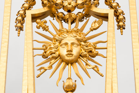 The golden gate of the Palace of Versailles, or Chateau de Versailles, or simply Versailles, in Franceの写真素材