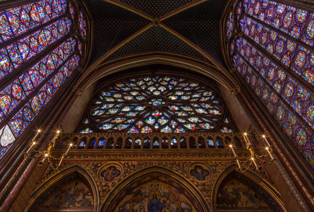Paris, France, April 1, 2017: The Sainte Chapelle Holy Chapel in Paris, France.のeditorial素材