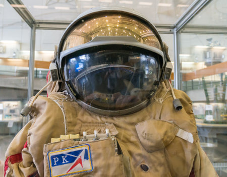 Kaluga, Russia, September 17, 2017: Russian astronaut spacesuit in Kaluga space museumのeditorial素材