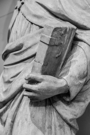 stone statue detail of human handの写真素材