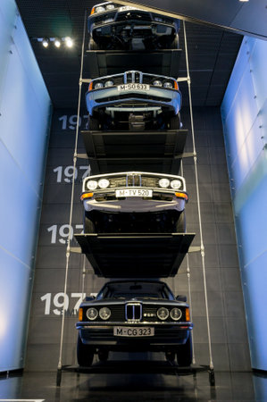 Munich, Germany - March 10, 2016: collection of classical cars on display in BMW Museumのeditorial素材