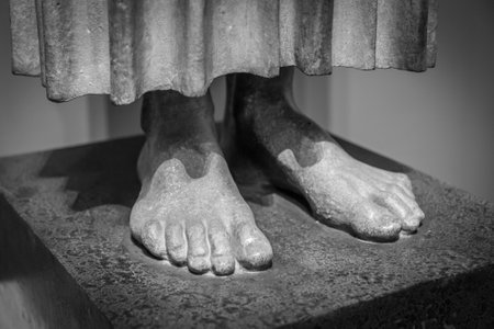 Feet of an ancient statue.の写真素材