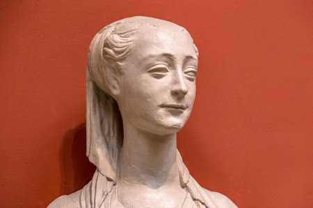 White marble head of young womanの写真素材