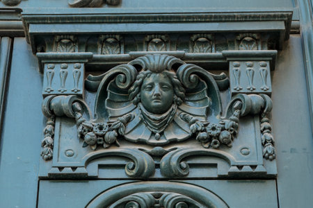 Facade of university Sorbonne in Parisの写真素材