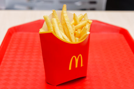 Moscow, Russia, March 15 2018: McDonalds French Fries