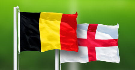 Belgium - England,  National Flagsの写真素材
