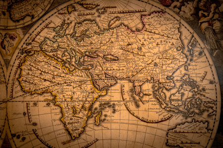 vintage map of the world 1733の写真素材
